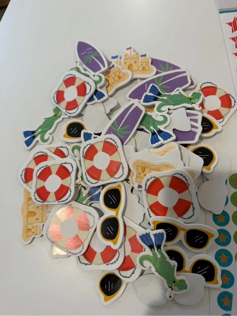 Large Bundle Dinosaur, summer fun, & Star stickers